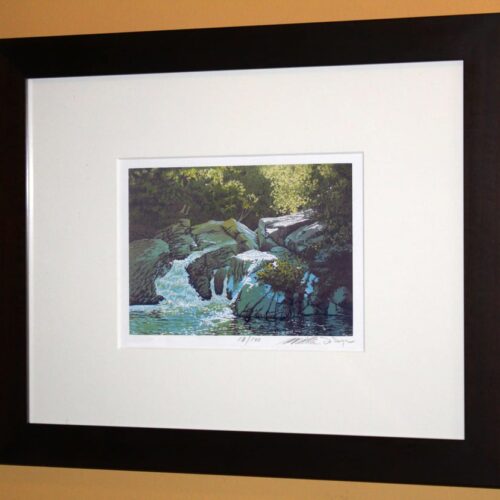 Alternative view of "Summer Falls" Linocut Print