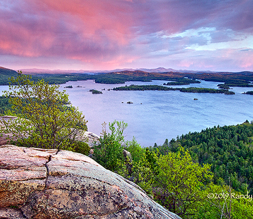 Squam Lake from Rattlesnake Mountain - Rock